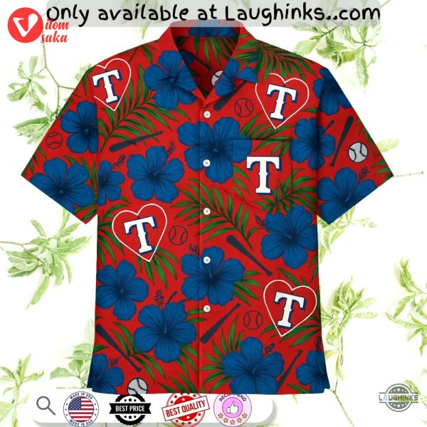Texas rangers hearts hawaiian shirt