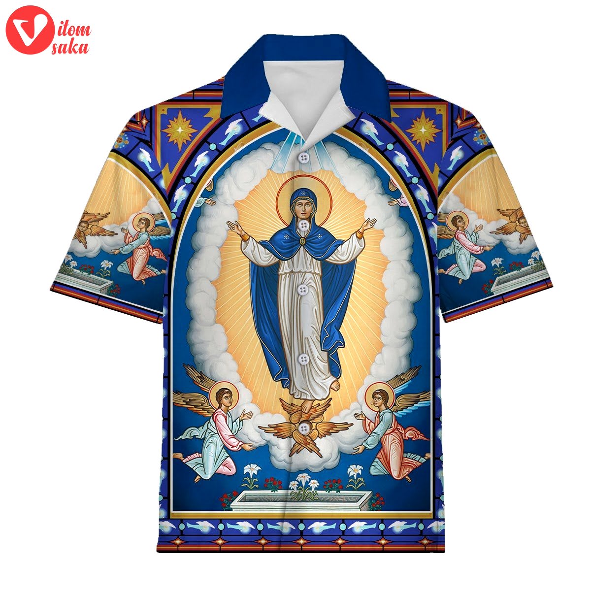 The assumption of the virgin mary icon hawaiian shirt – stormmerch exclusive