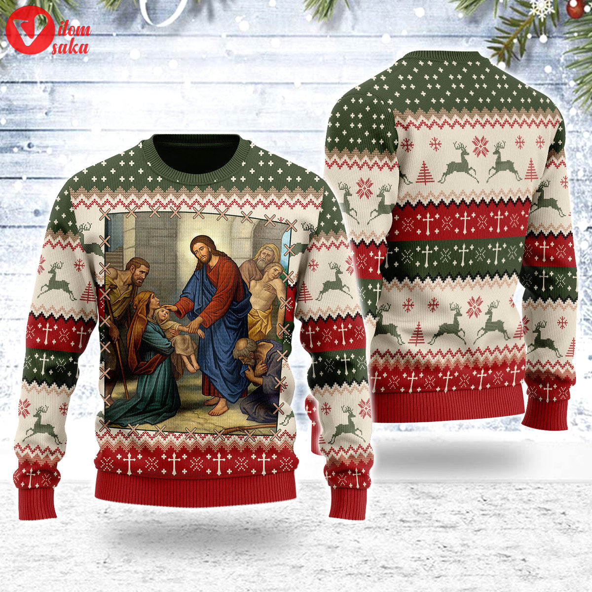 The divine physician artwork christmas sweater – stormmerch exclusive