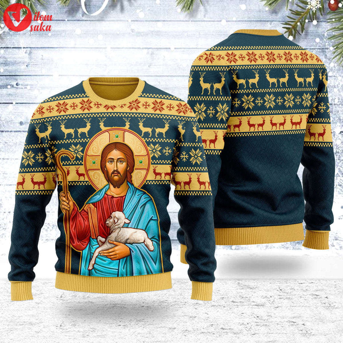 The good shepherd artwork christmas sweater – stormmerch exclusive