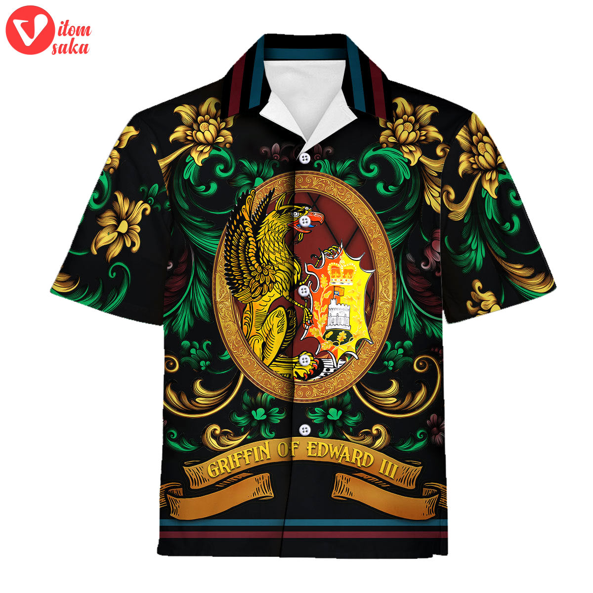 The griffin of edward iii hawaiian shirt polo shirt beach shorts – stormmerch exclusive