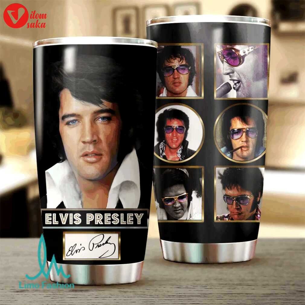 The king elvis presley collage stainless steel tumbler