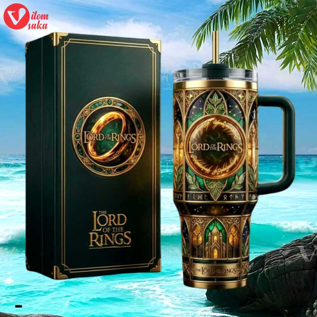The lord of the rings one ring elven stained glass style 40oz tumbler