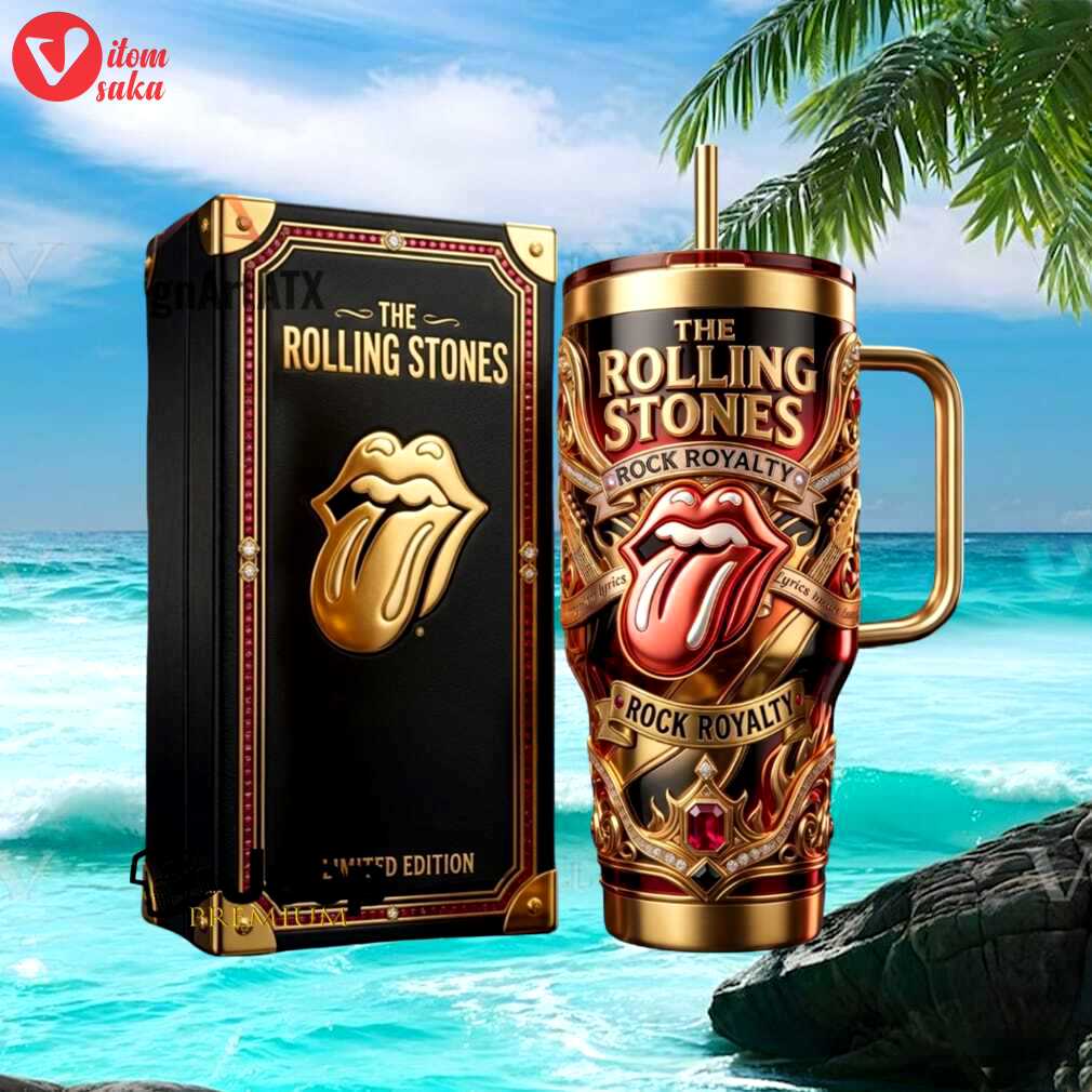 The rolling stones rock royalty gold & black limited edition 40oz tumbler