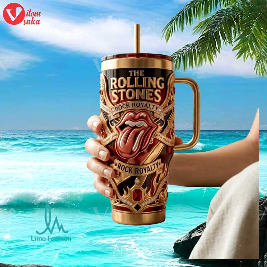 The rolling stones rock royalty iconic tongue logo 2026 band fans stainless steel insulated tumbler