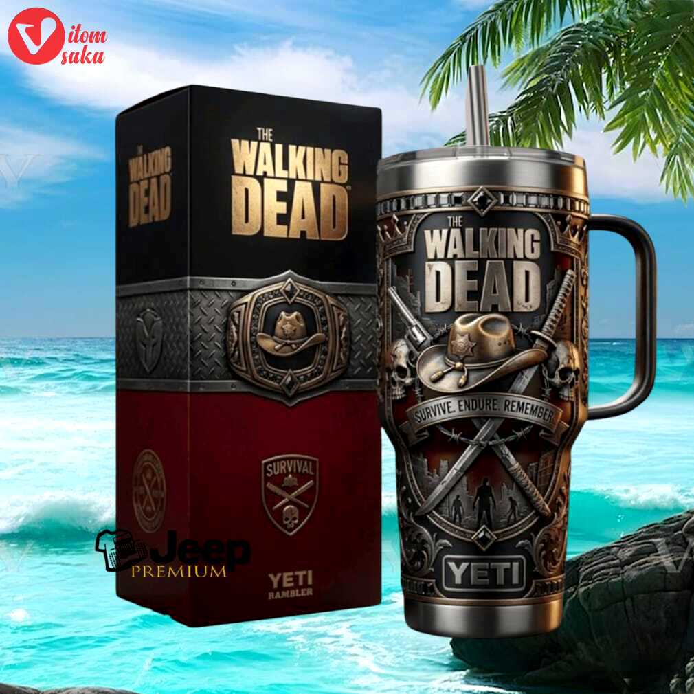 The walking dead survival rick grimes hat 40oz rugged tumbler