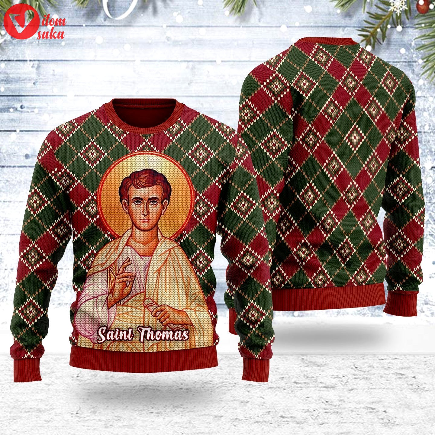 Thomas the apostle ugly christmas sweater – stormmerch exclusive