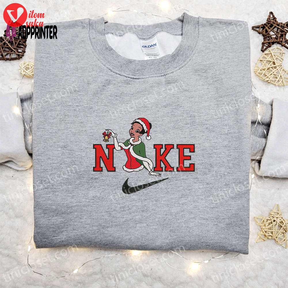 Tiana christmas x nike embroidered sweatshirt: cartoon shirt best gift ideas
