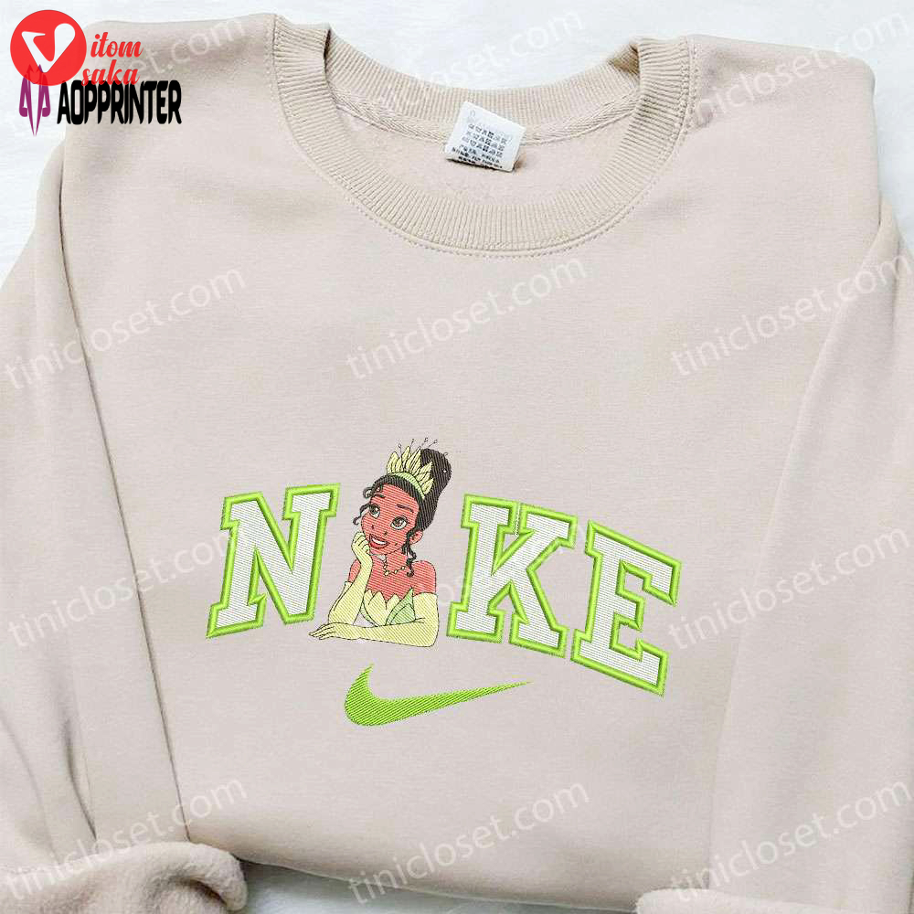 Tiana x nike cartoon & disney characters embroidered shirt – custom nike t-shirt