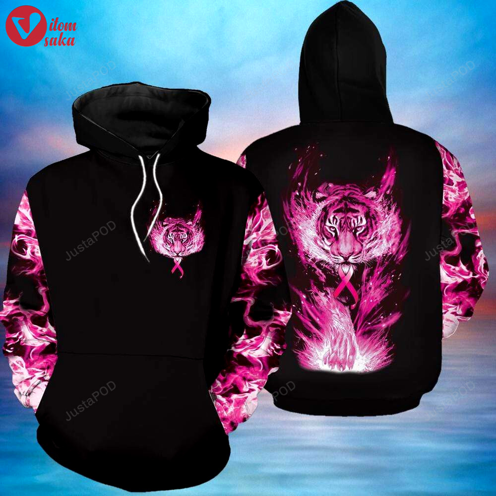 Tiger breast cancer pink 3d all print hoodie, zip- up hoodie