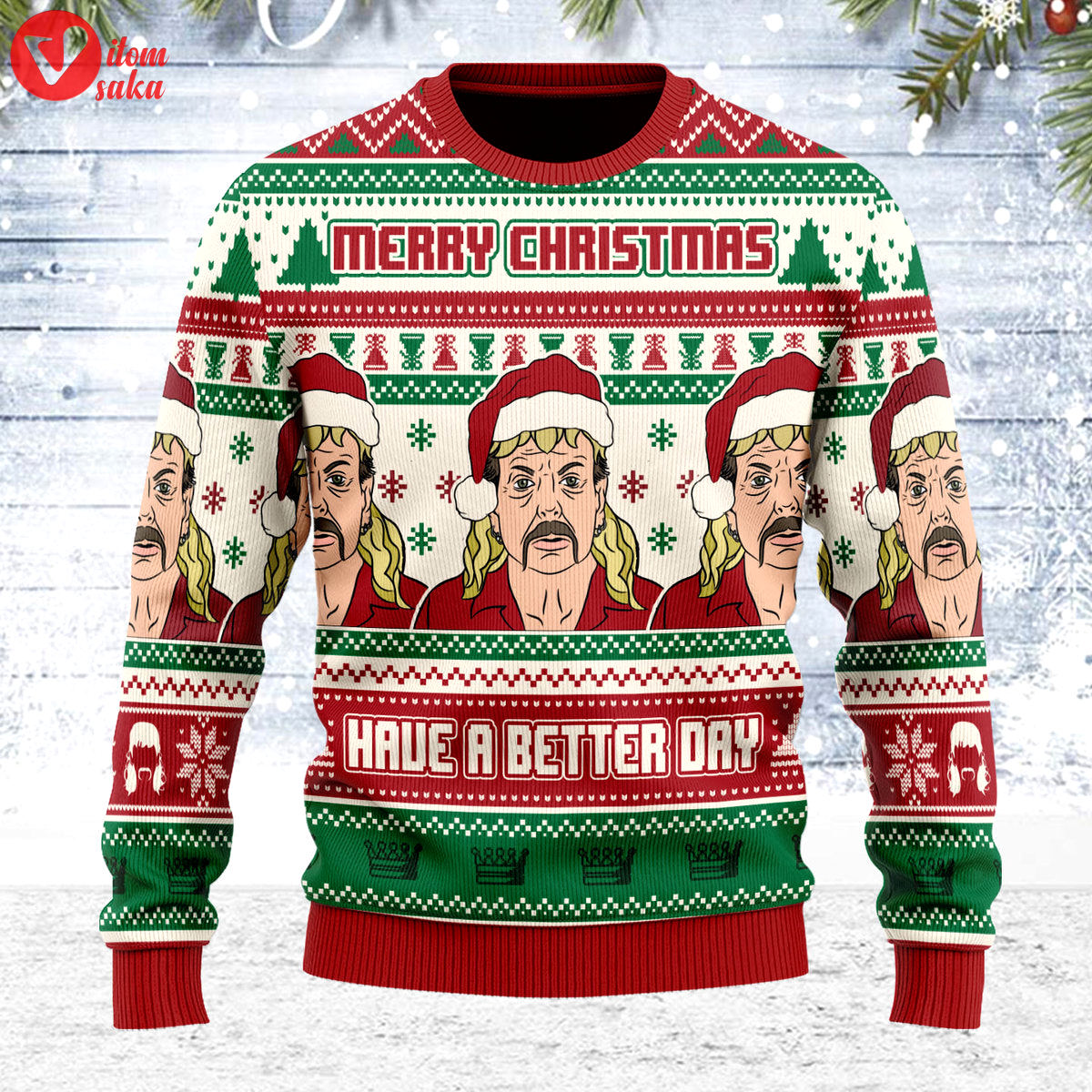 Tiger king santa chirsmas ugly christmas sweater – stormmerch exclusive