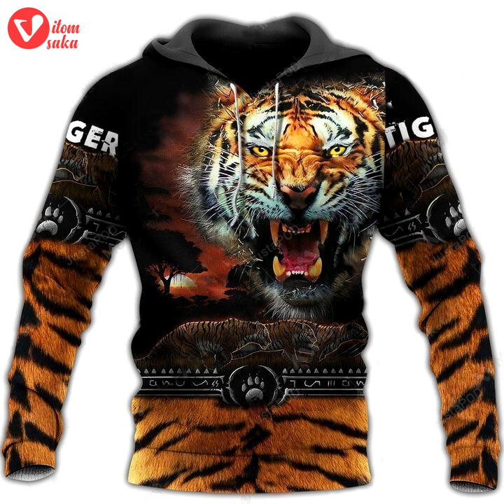 Tigers 3d all over printed hoodie, zip- up hoodie