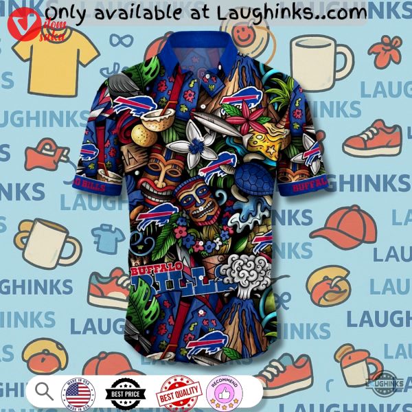 Tiki tribal buffalo bills aloha hawaiian shirt