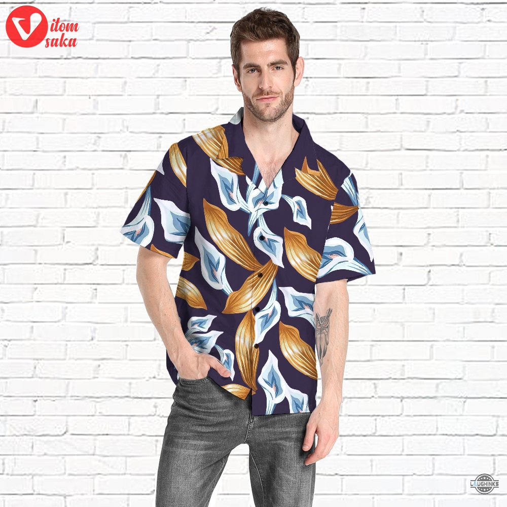 Tom selleck hawaiian shirts for sale 3d printed tom selleck magnum pi calla lily purple aloha beach shirt and shorts 80s movie cosplay button up shirts