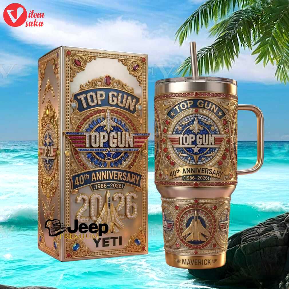 Top gun 40th anniversary 1986 2026 maverick flight crew luxury fan gift stainless steel insulated tumbler
