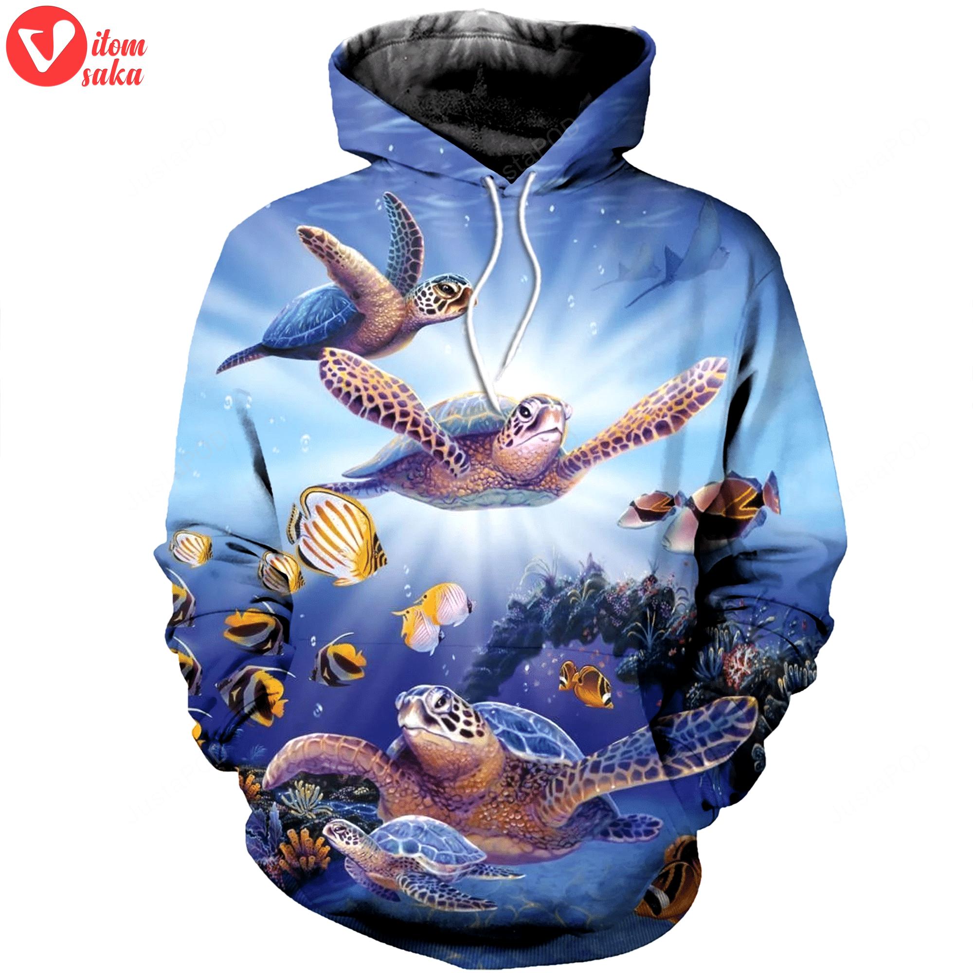 Turtles 3d all over print hoodie, zip-up hoodie