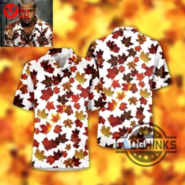 Tyler durden hawaiian shirt maple leaf brad pitt david finchers fight club aloha button up shirt