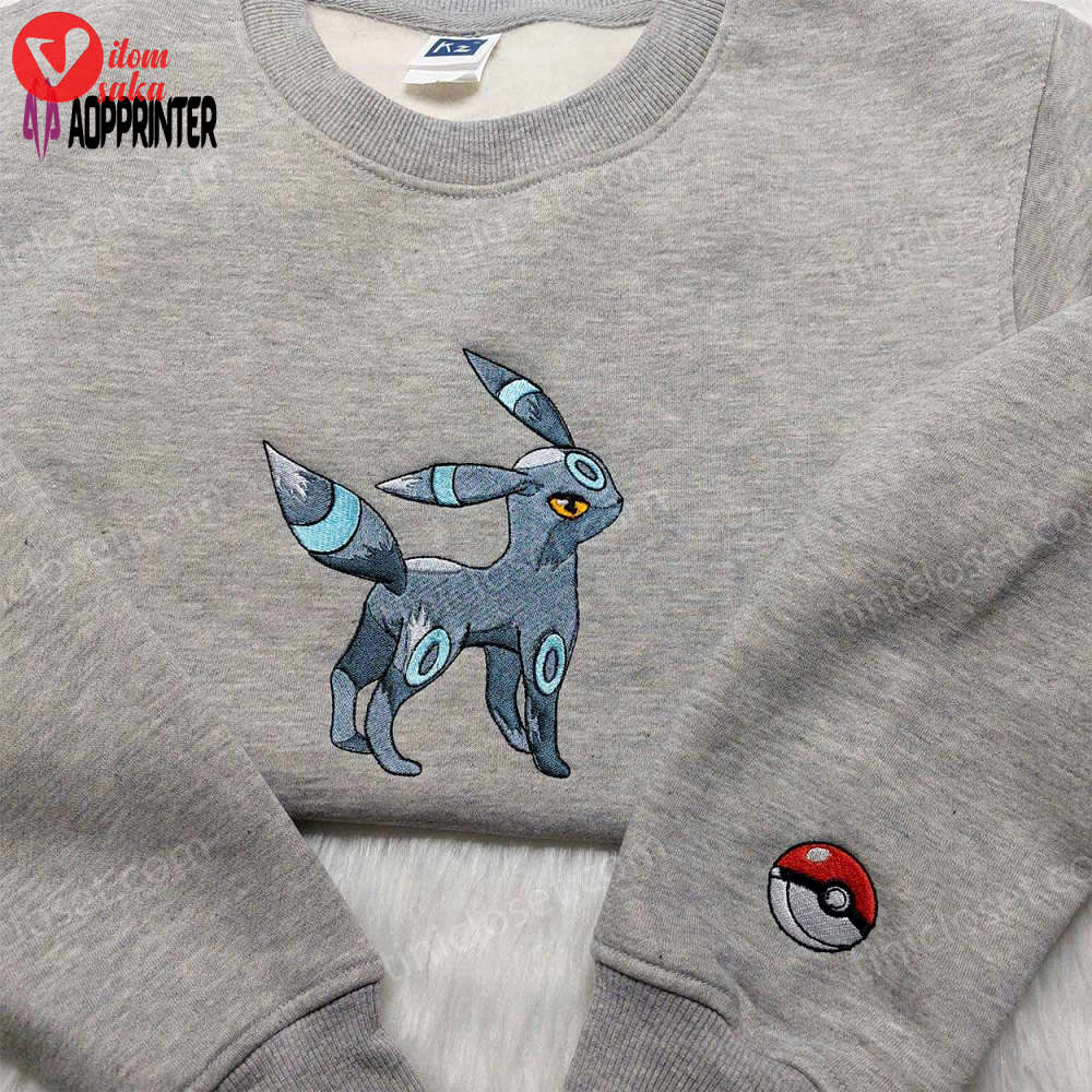Umbreon pokemon sweatshirt: embroidered hoodie & anime shirt for fans