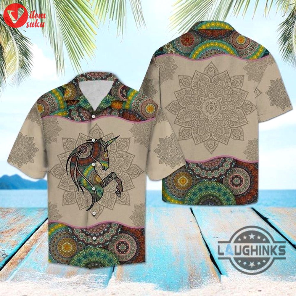 Unicorn mandala hawaiian shirt 131 aloha hawaii shirts aloha summer beach button up shirts and shorts new