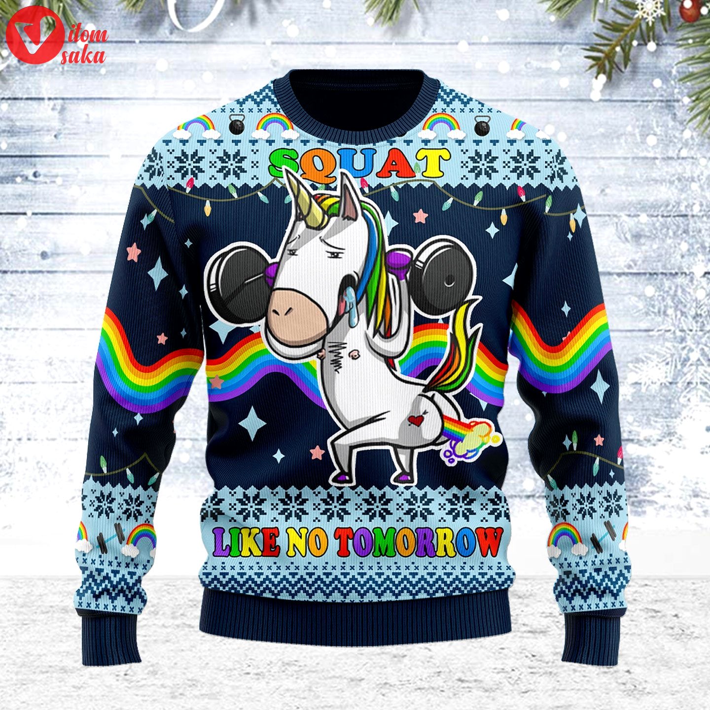 Unicorn squat like no tomorrow ugly christmas sweater – stormmerch exclusive