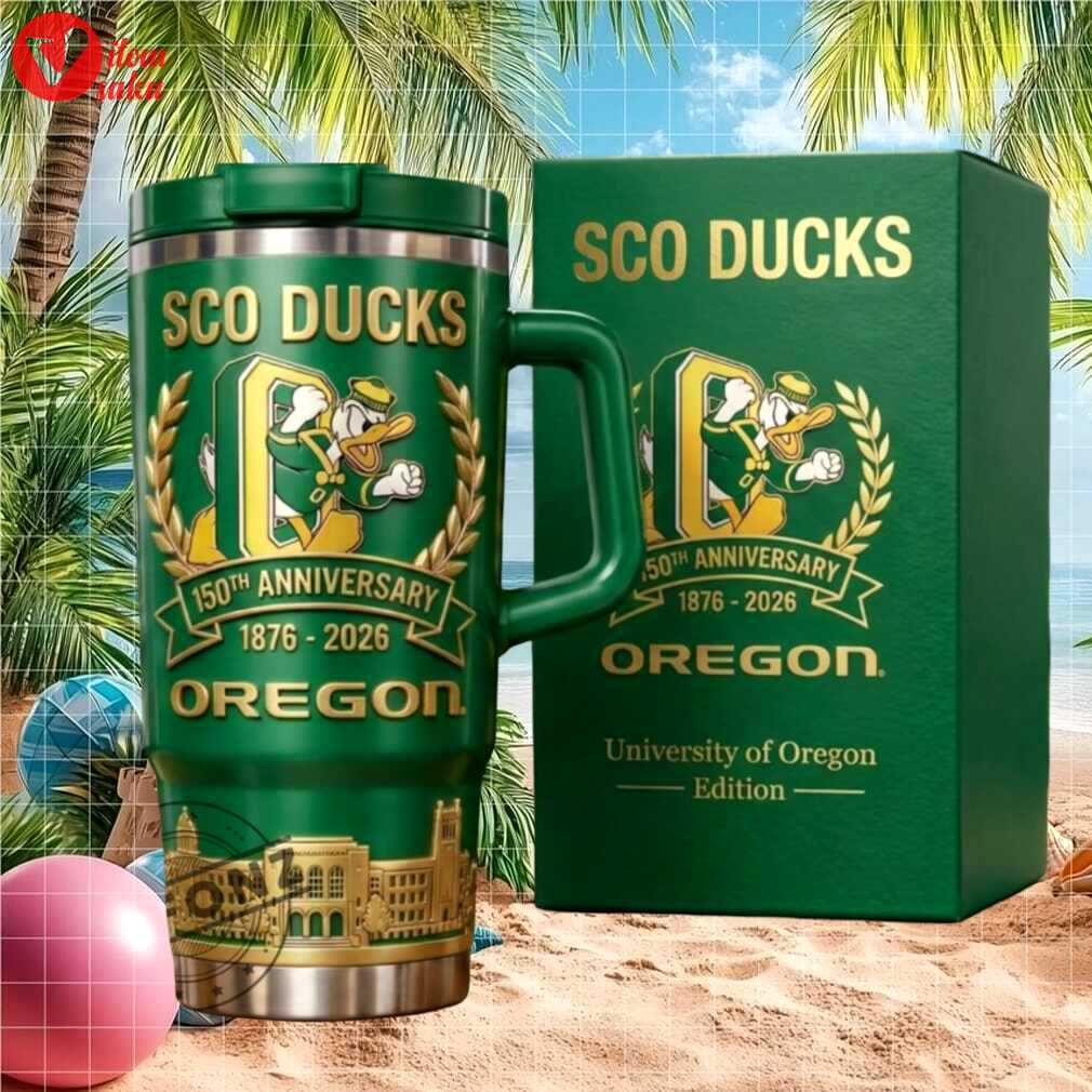 University of oregon ducks 150th anniversary green & gold 40oz tumbler