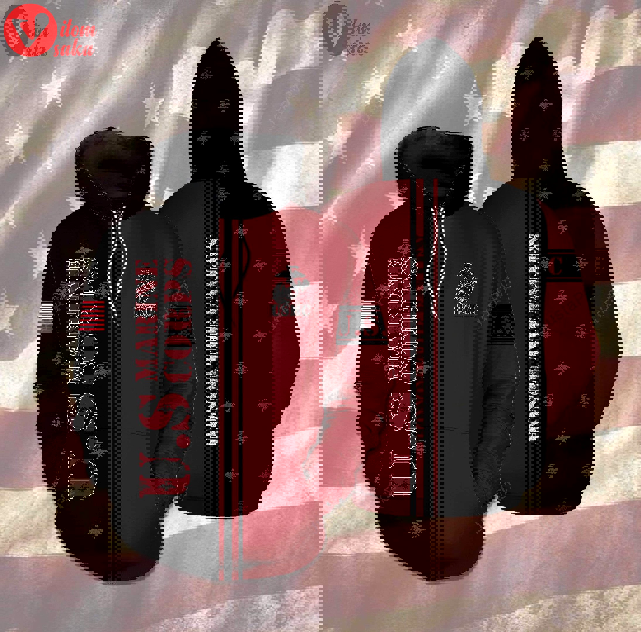 Us marine corps 3d all print hoodie, zip- up hoodie