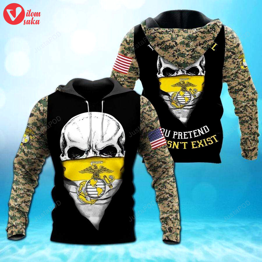 U.s marine corps i hunt the evil 3d all print hoodie, zip- up hoodie