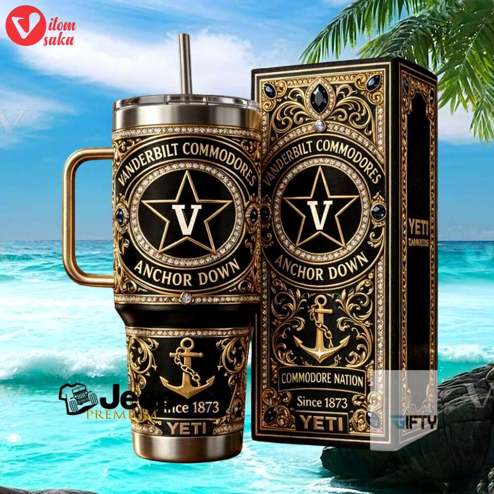 Vanderbilt commodores anchor down luxury 3d engraved tumbler.jfif