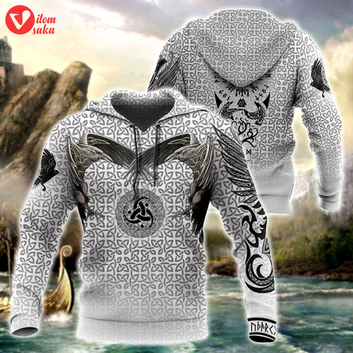 Viking vegvisir circle 3d all over printed hoodie, zip- up hoodie