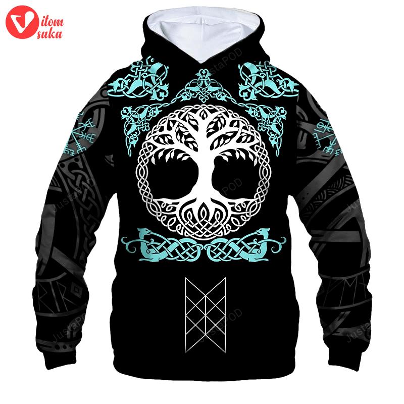 Vikings blood runs through my veins 3d all over printed hoodie, zip- up hoodie