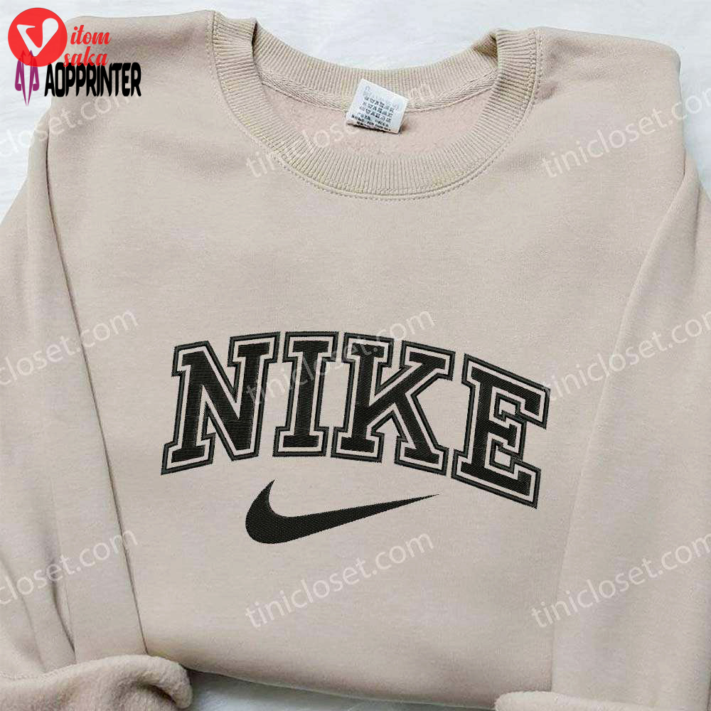 Vintage 90s nike spellout embroidered shirt: custom best family gifts
