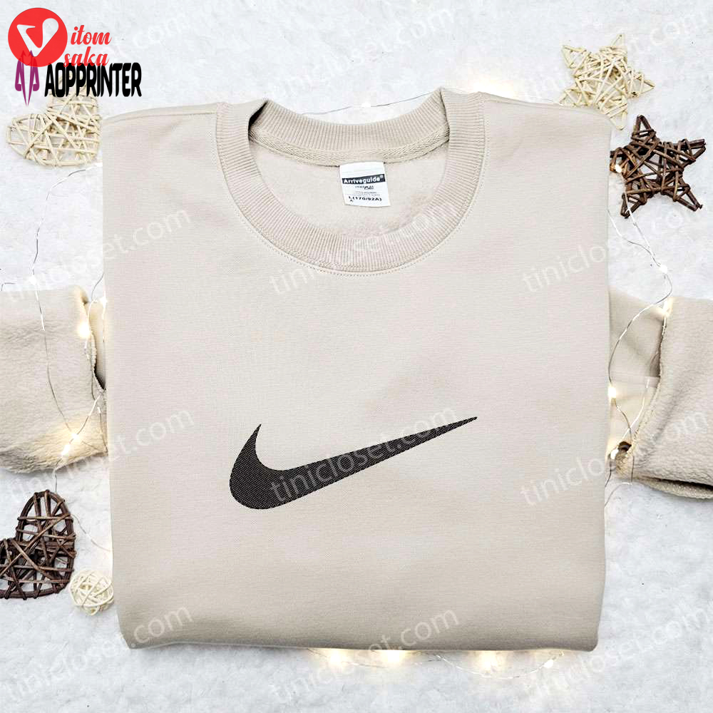 Vintage swoosh embroidered sweatshirt: nike inspired shirt perfect gift ideas for all occasions