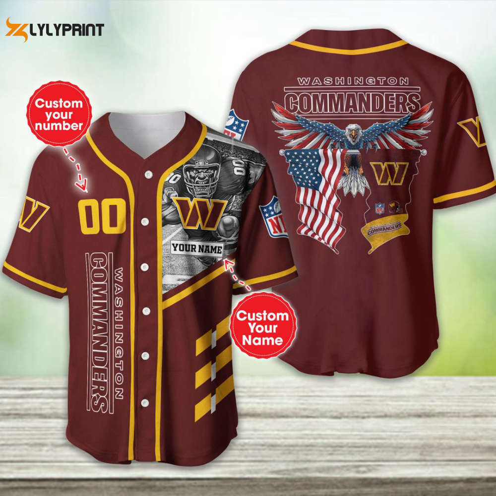 Washington commanders personalized baseball jersey fan gifts