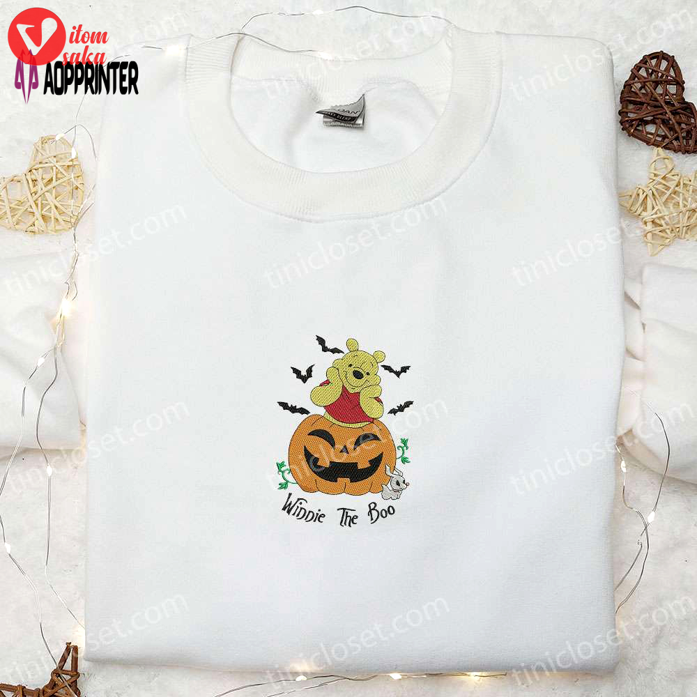 Winnie the boo pumpkin embroidered sweatshirt disney characters shirt – best halloween gift ideas