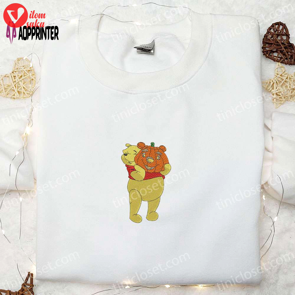 Winnie the pooh jack o’ lantern halloween sweatshirt – disney cartoon embroidered hoodie shirt