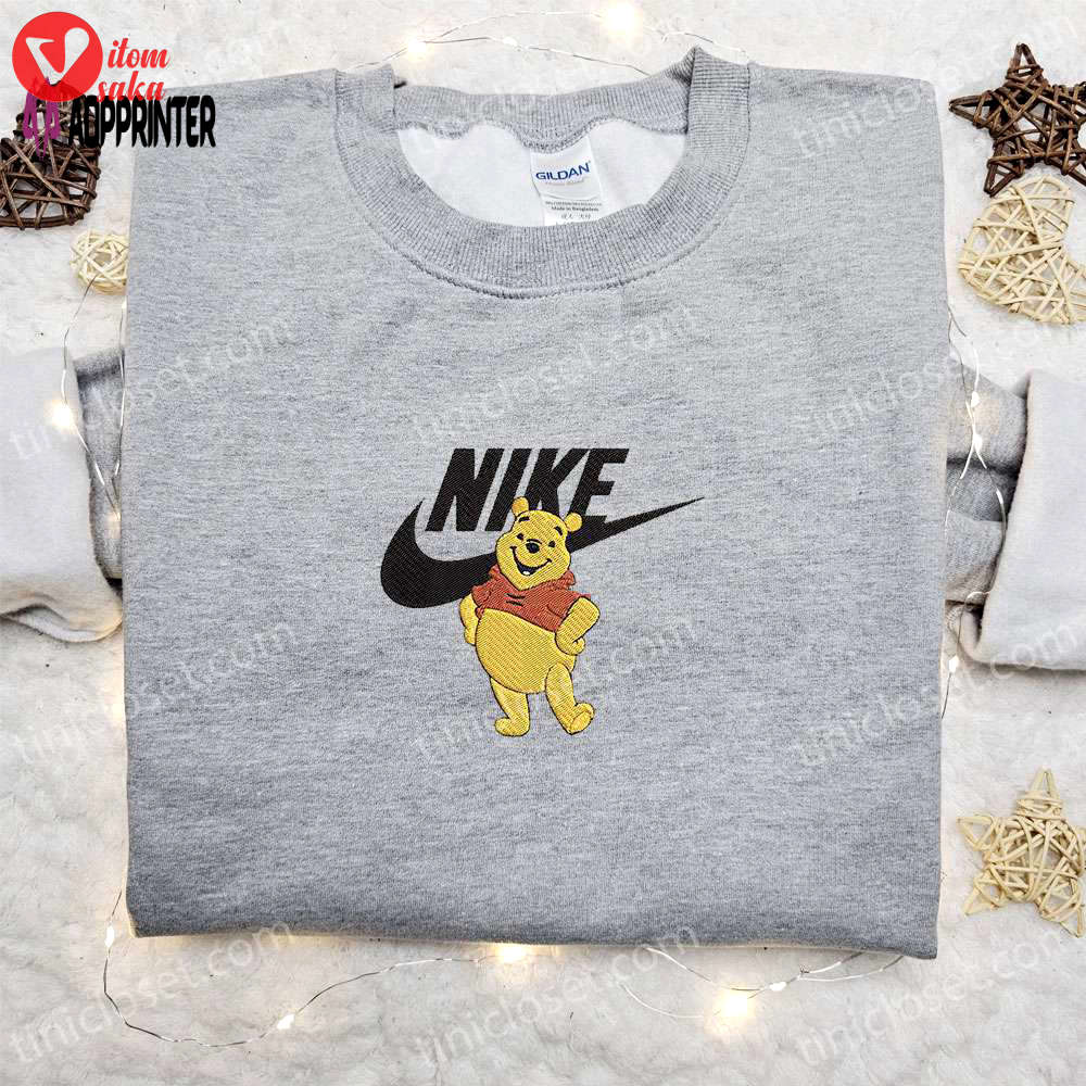 Winnie the pooh x nike cartoon embroidered sweatshirt: disney characters shirt perfect family gift