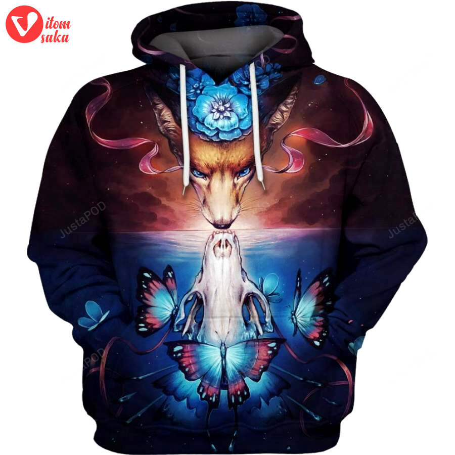 Wolf butterfly 3d all print hoodie, zip- up hoodie