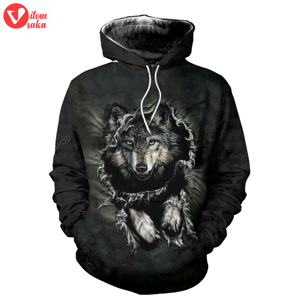 Wolf tattoo 3d all print hoodie, zip- up hoodie
