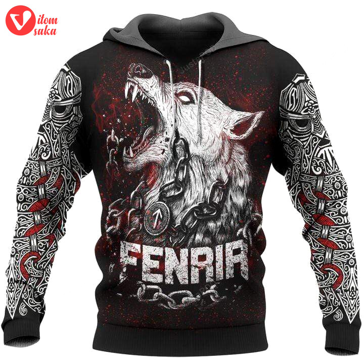 Wolf tattoo viking fenrir raven 3d all print hoodie, zip- up hoodie