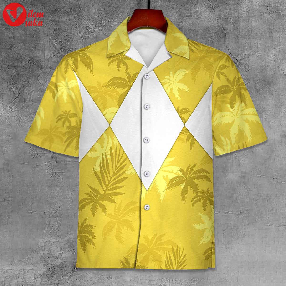 Yellow ranger x tommy vercetti hawaiian shirt & beach shorts – stormmerch exclusive