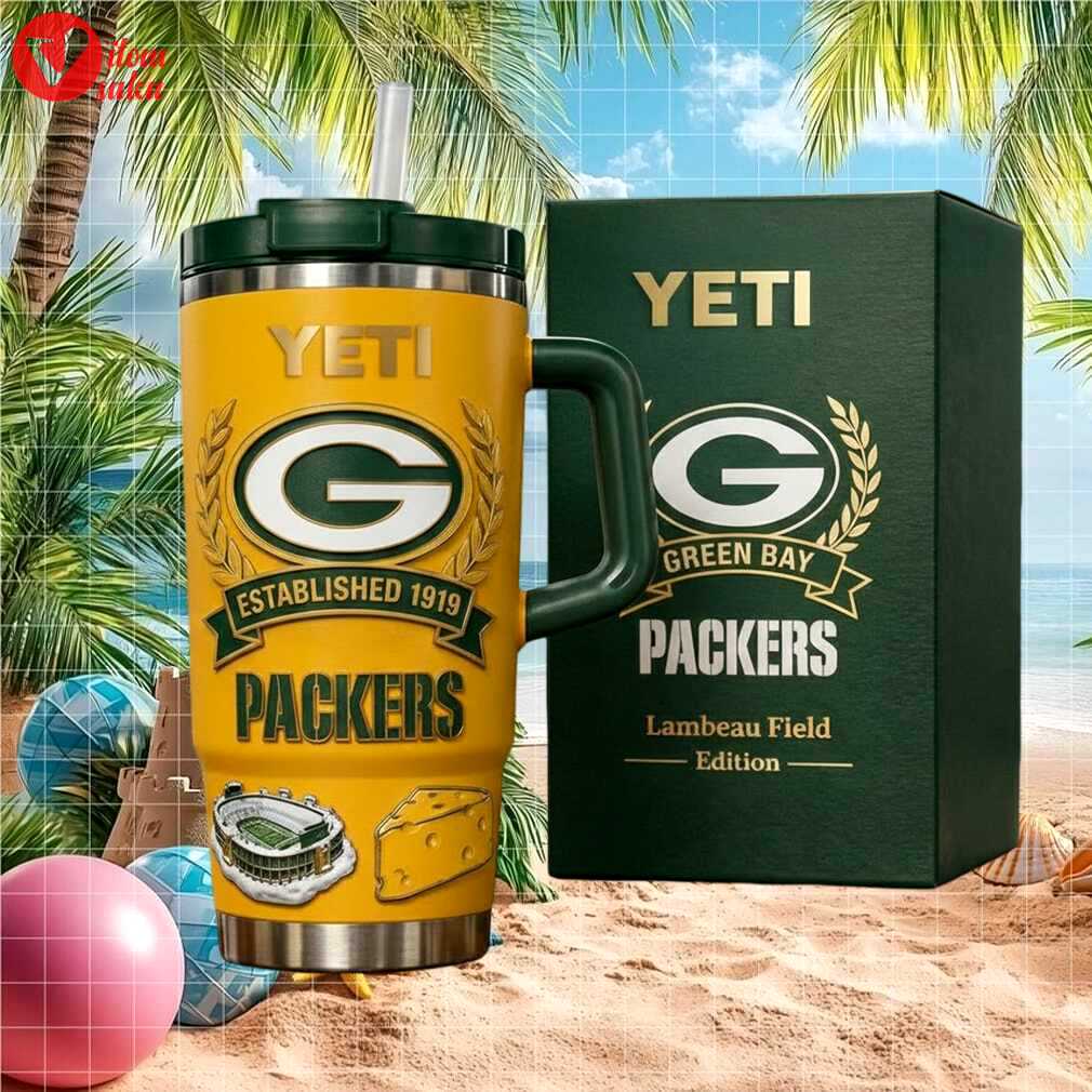 Yeti green bay packers lambeau field edition 40oz tumbler   yellowgreen