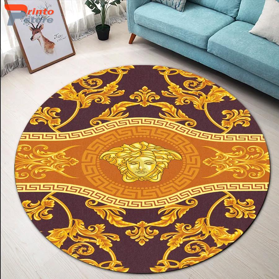 Versace golden luxury brand round rug carpet home decor