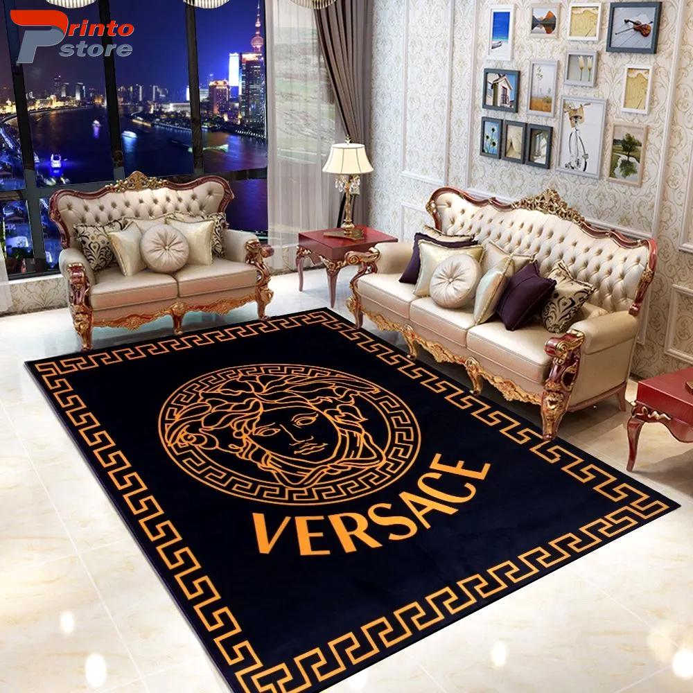 Versace medusa golden luxury fashion luxury brand rug carpet home decor