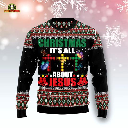 Butterfly all about jesus d1211 ugly christmas sweater