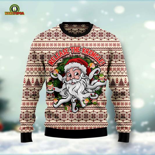 Funny santa claus release the kringle ht102206 ugly christmas sweater