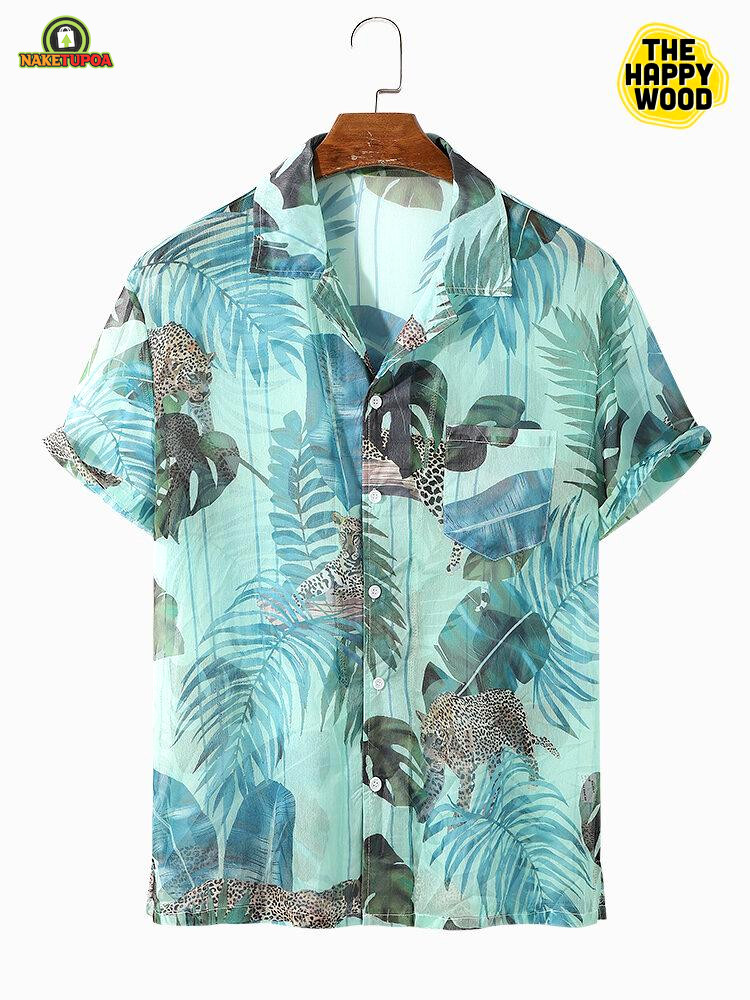 Jungle animal plant hawaiian shirt ver 128