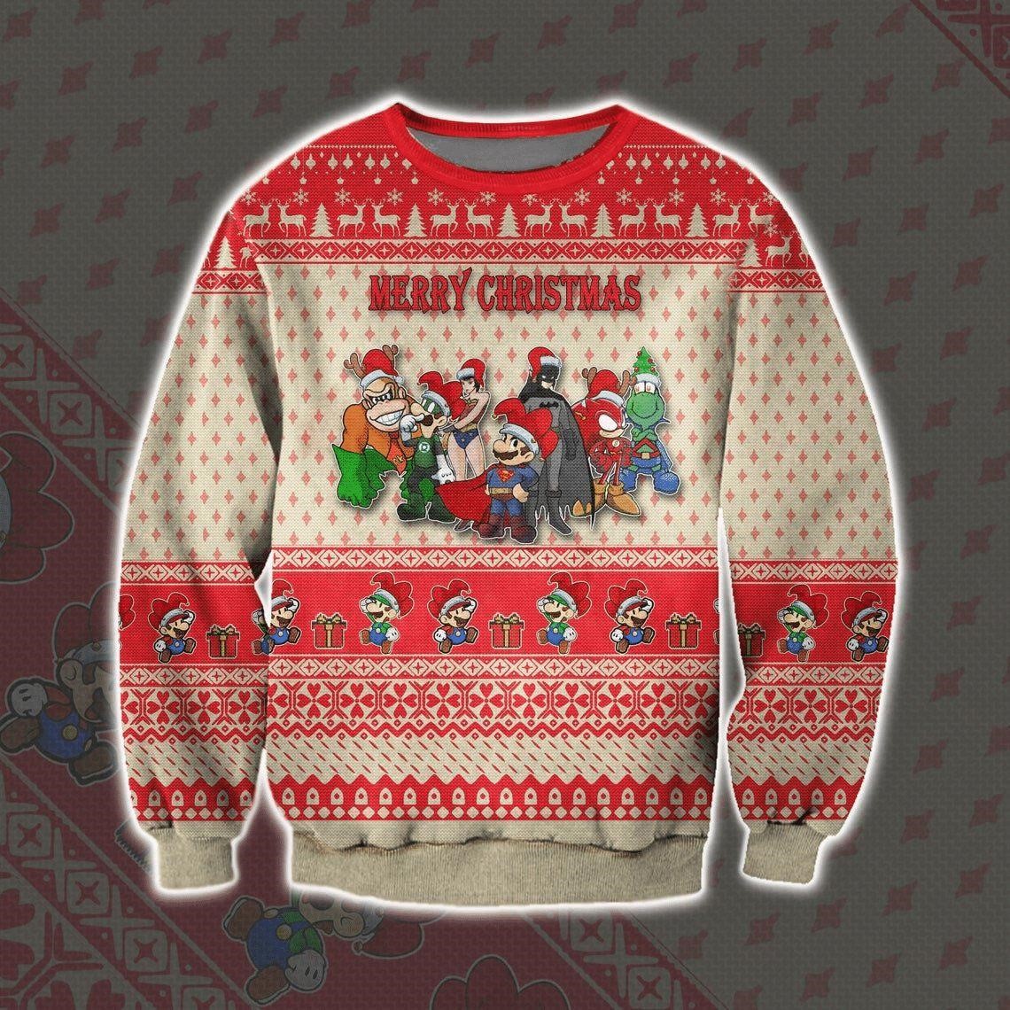 Sonic Super Mario Bros And Friend Nintendo Ugly Christmas Sweater