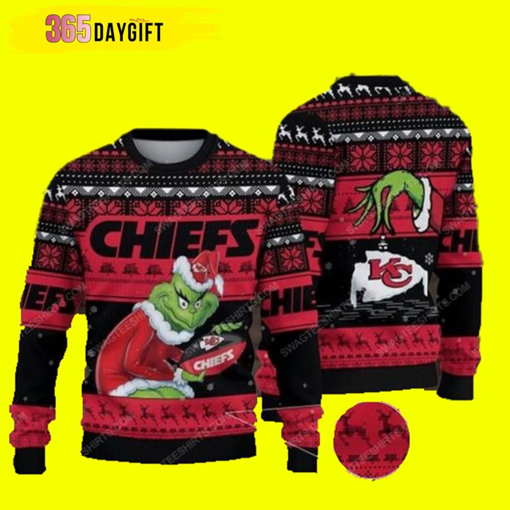 Grinch And Kansas City Chiefs Ugly Chrismas Sweaters