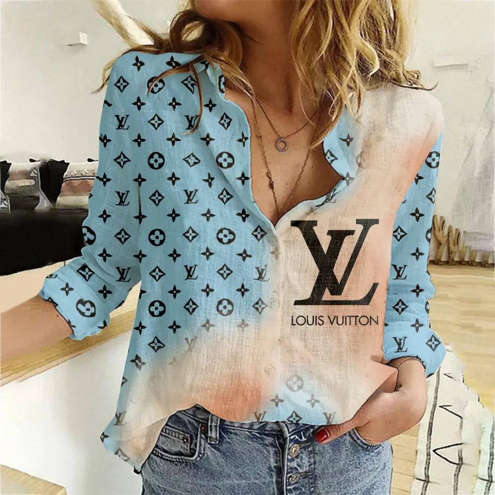 Louis Vuitton Bootleg Graphic Tee 2025 Blue Ombre Monogram Shirt
