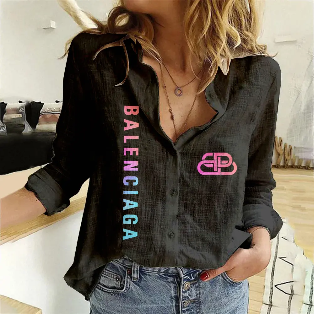 Balenciaga Gradient Logo Graphic Shirt Streetwear 2025